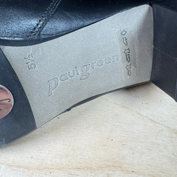 Paul Green Womens Ankle Heeled Boots Almond Toe Black Leather 90s size 5.5 - Picture 7 of 7